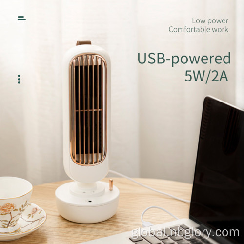 Premade Volume Fans Wholesale  Rechargeable Silent 3 Speed  2 in 1 standing air cooler fan portable humidification tower fan Mist Humidifier Supplier